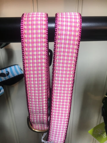 Up Country Pink Gingham Dog Collar (Sm)