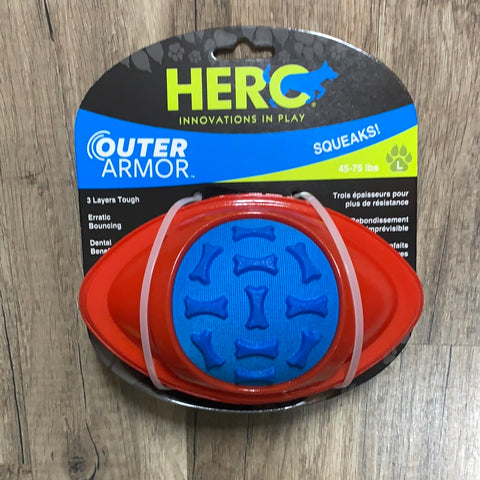 Hero Dog Outer Armor Football (Blue/Red) Large