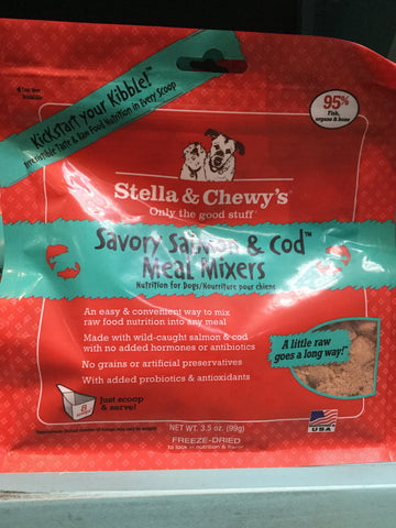 Stella & Chewy's Dog FD Meal Mixers Salmon/Cod 8.0oz