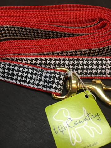 Up country 6' wide classic houndstooth dog lead