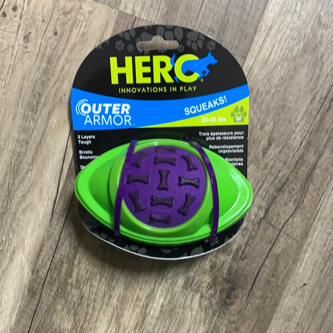 Hero Dog Outer Armor Football (Green/Purple) Small
