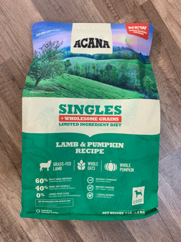 Acana Dog Singles Lamb & Pumpkin (Wholesome Grains) 22.5 Lbs.