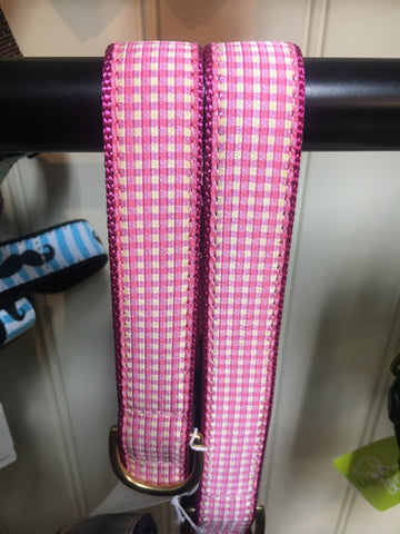 Up Country Pink Gingham Dog Collar (Lrg)