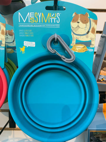 Messy Mutts Collapsible Bowl 3 Cups (Blue)